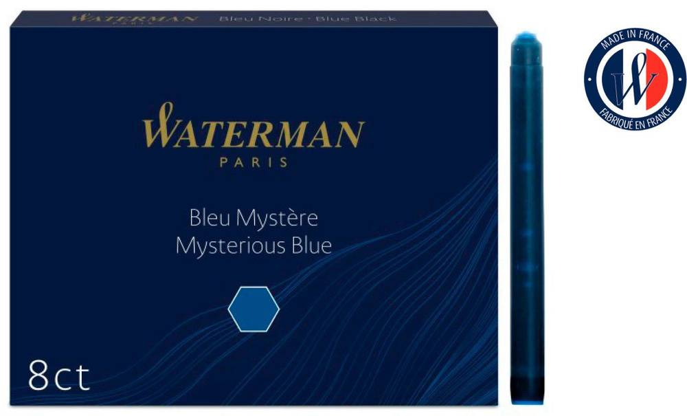 Картридж Waterman Standard (CWS0110910) Mysterious Blue чернила для ручек перьевых (8шт)  #1