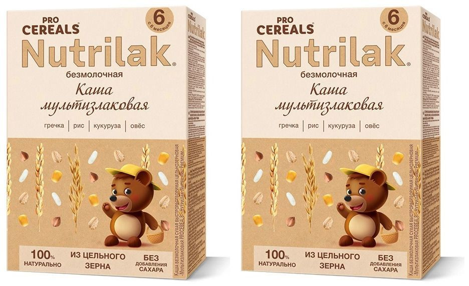 Детская каша Nutrilak Premium Procereals безмолочная мультизлаковая, с 6 месяцев, 200гр * 2 штуки  #1