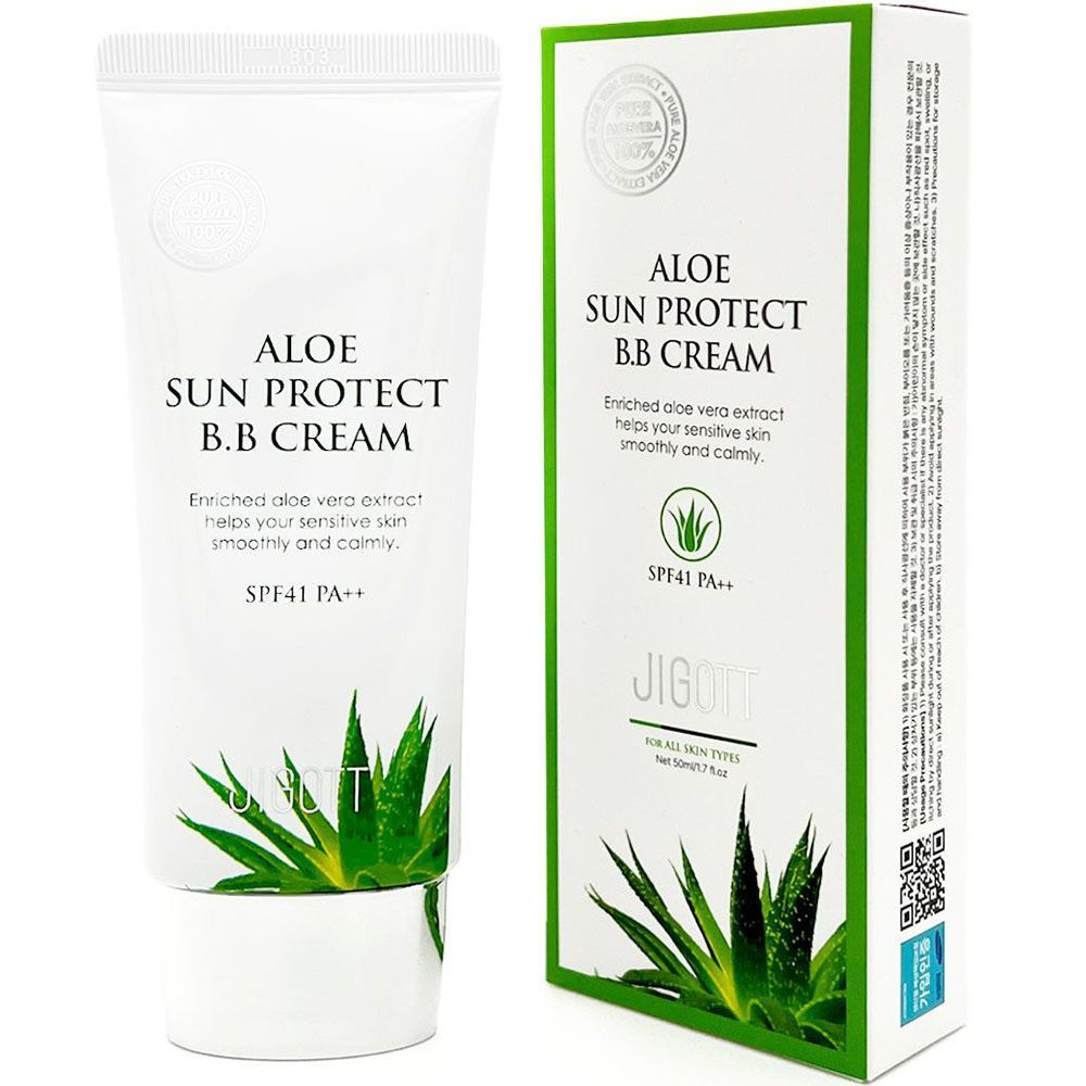 Jigott Солнцезащитный ББ крем для лица с алоэ Aloe Sun Protect BB Cream SPF41 PA++, 50 мл  #1