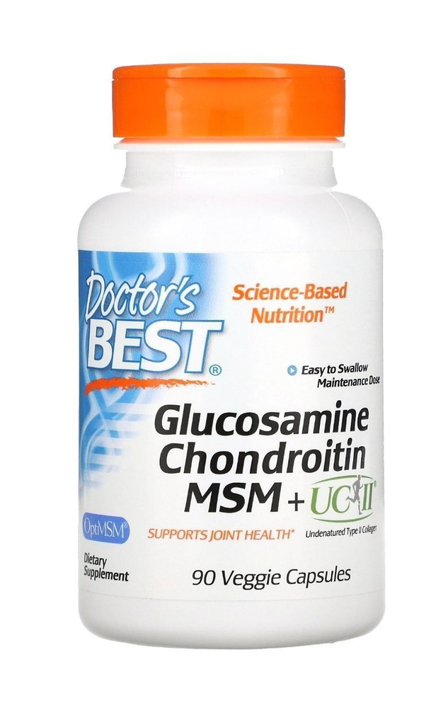 Doctors Best Glucosamine Chondroitin, MSM + UCII, Глюкозамин Хондроитин МСМ + UCII - 90 растительных #1