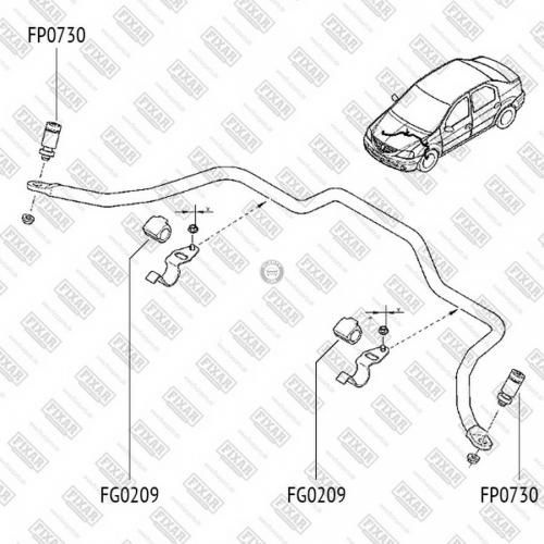 Тяга стабилизатора Fixar FP0730 #1