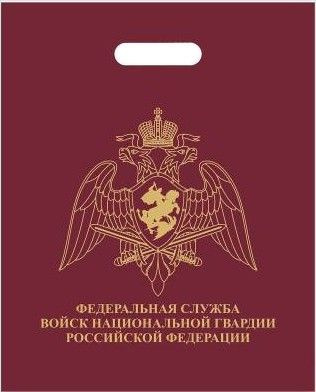 Пакет подарочный ФСВНГ ( Росгрвардия ) РФ 40х50 бордовый - 10 шт.  #1