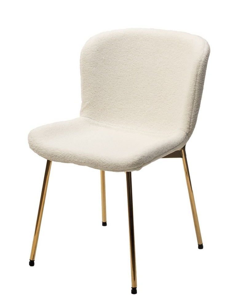 Комплект стульев М-City RIYA 2 шт UF992-01 Белый teddy/золотой каркас  #1