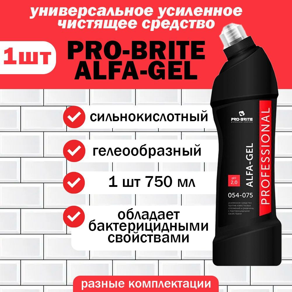 Усиленное средство гель-концентрат против ржавчины и известковых отложений PRO-BRITE Alfa-gel Professional #1