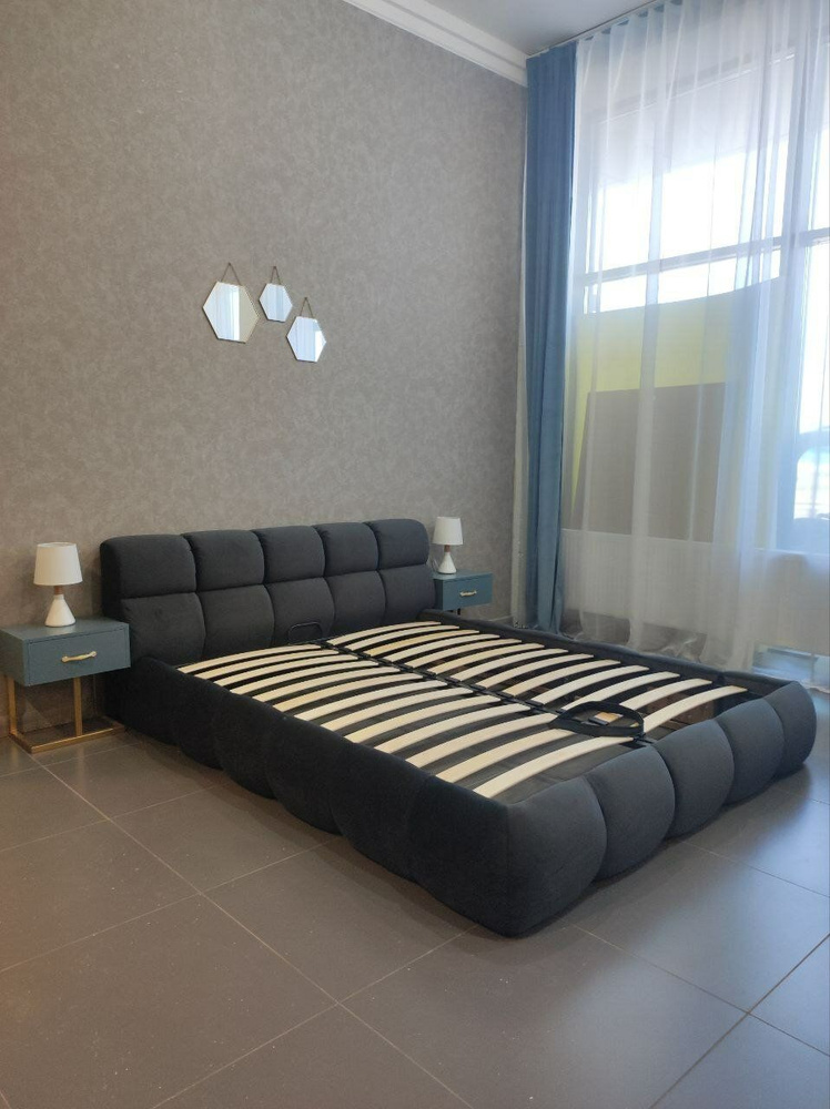 VIERO Кровать Касабланка мягкое изголовье с размером спального места 160х200 с ортопедическим основанием, #1