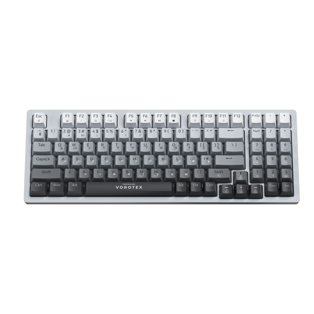 Клавиатура игровая проводная VOROTEX K940 Outemu Blue Switch, русская раскладка (серый градиент)  #1