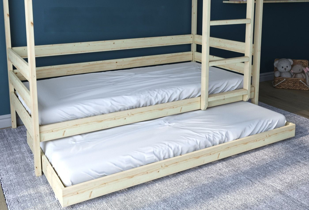 Smart Bed Кровать детская 97х200х18.5 см, Выкатное спальное место натуральное  #1
