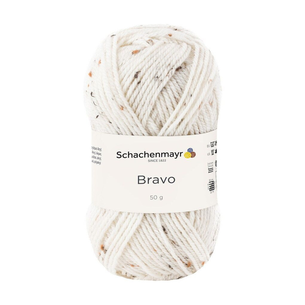 Пряжа Schachenmayr Originals Bravo 50г/133м, 9801211, цвет 00002 молочный #1