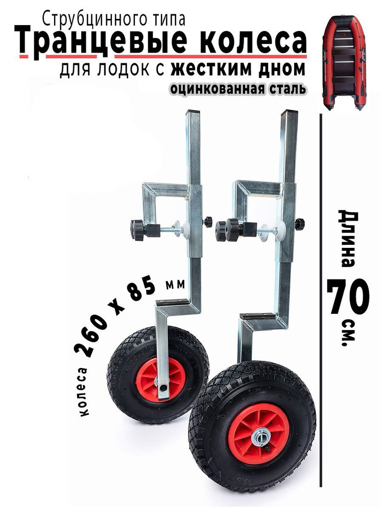 Колёса транцевые для лодки ПВХ с жестким дном струбцинного типа, не требующие сверловки транца оцинкованная #1