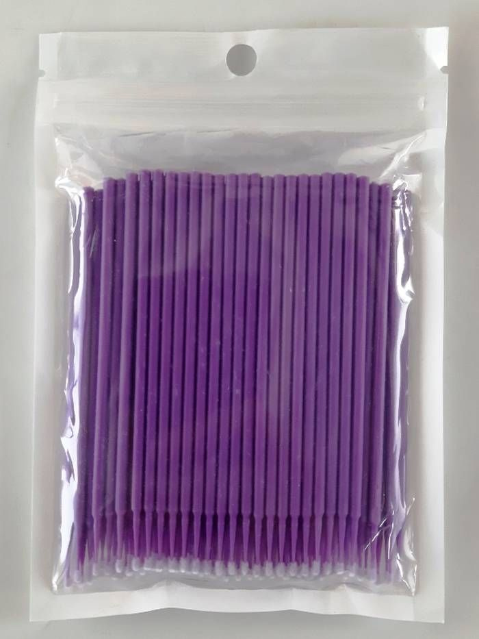 Микробраши в пакете, цвет фиолетовый, 100 шт в 1 упаковке #1