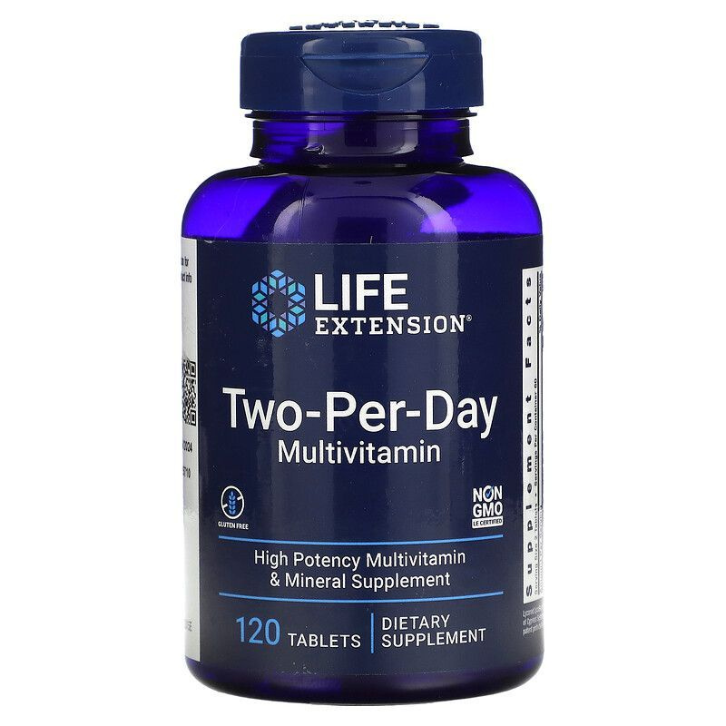 Life Extension, Мультивитамины для двух приемов в день, 120 таблеток , Two-Per-Day Multivitamin, США #1