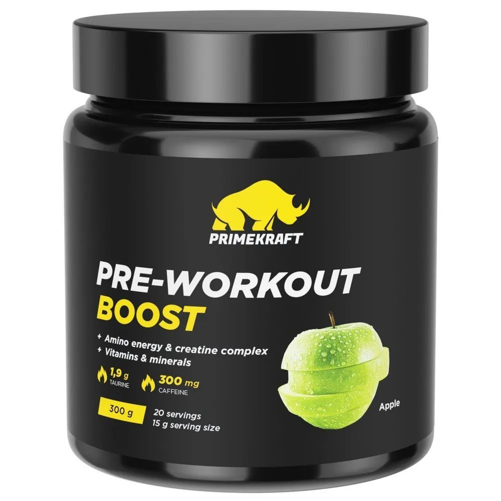 Prime Kraft, Pre-Workout Boost, 300 г, (Яблоко), Россия #1