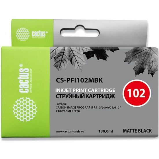 CACTUS PFI-102MBK Картридж струйный для Canon, черный #1