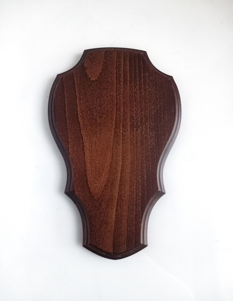 Медальон Крона для охотничьих трофеев "Веден" бук, деревянная подставка под рога 17х26,5х2 см  #1
