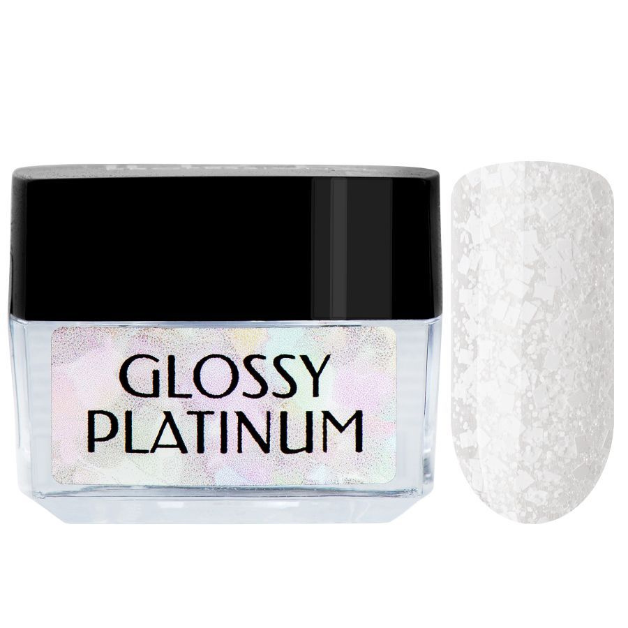 IRISK Гель-лак с крупными блестками Glossy Platinum, № 110 белый, 5 мл  #1