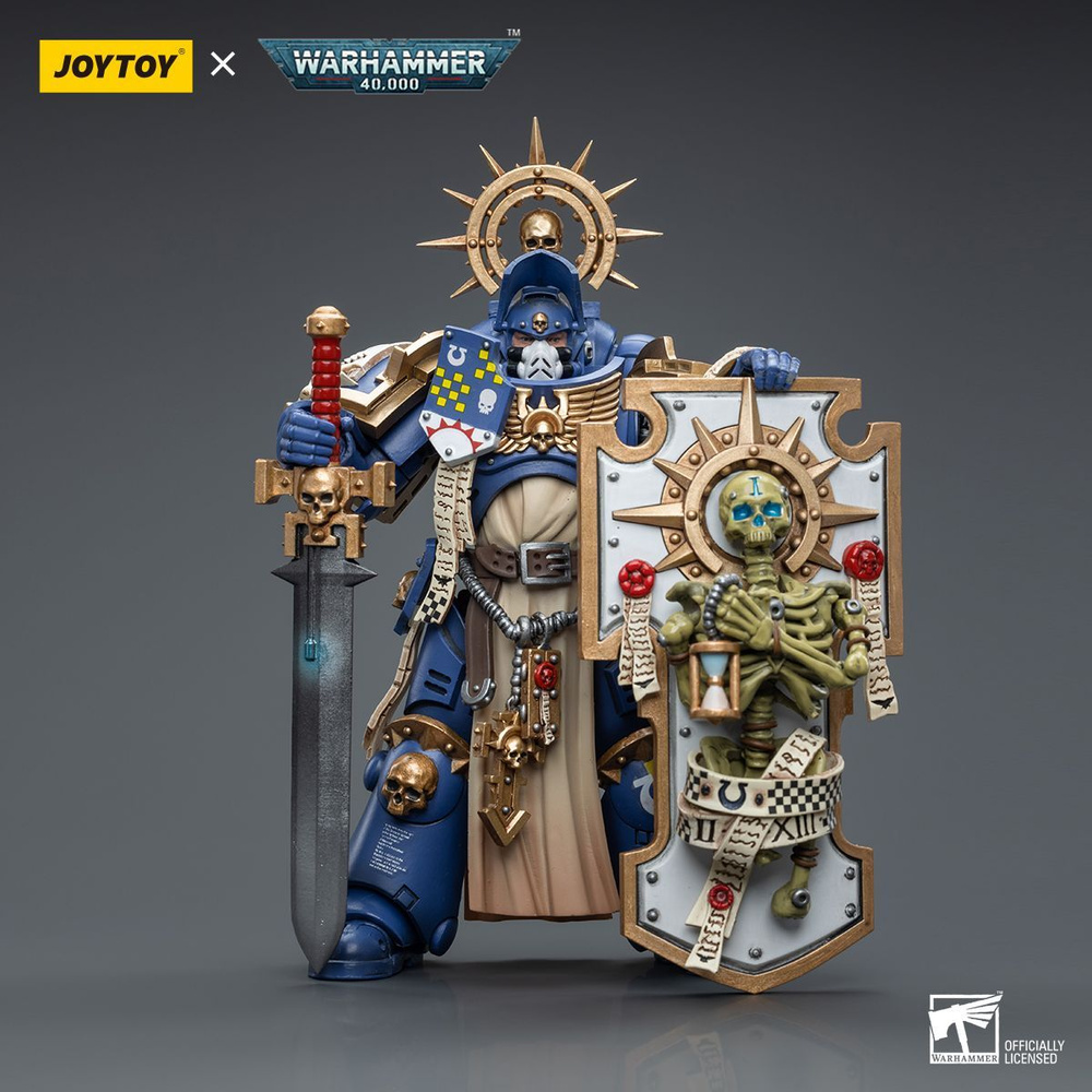 Подвижная фигурка JOYTOY Warhammer 40K Ultramarines Primaris Captain with Relic Shield and Power Sword #1