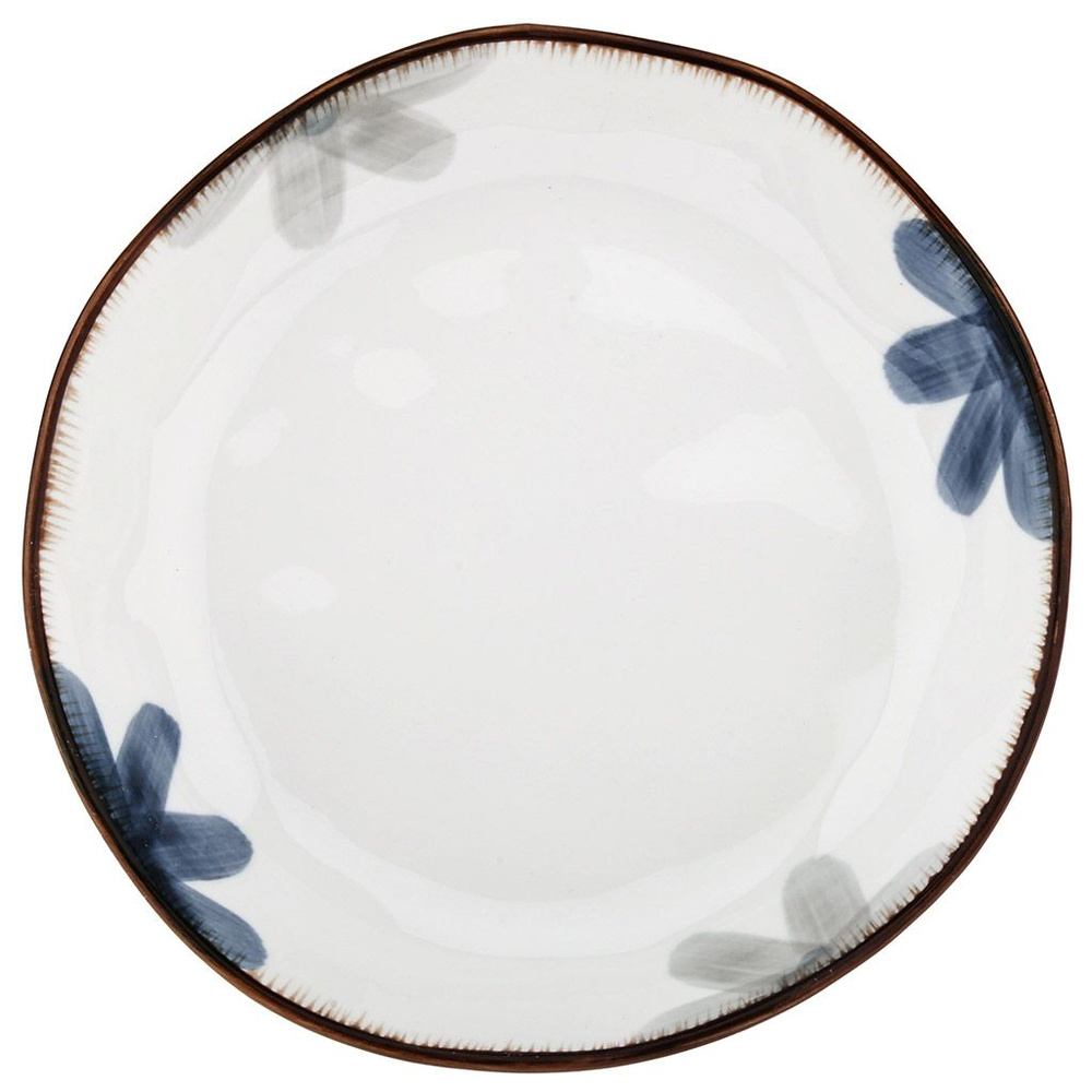 Набор тарелок "Аквилегия" 2 шт. Тарелка глубокая суповая, д175мм h35мм, 420мл, с деколью, волнистый край, #1