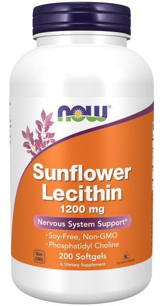 Лецитин подсолнечный NOW Sunflower Lecithin 1200 mg - 200 гел. капсул #1