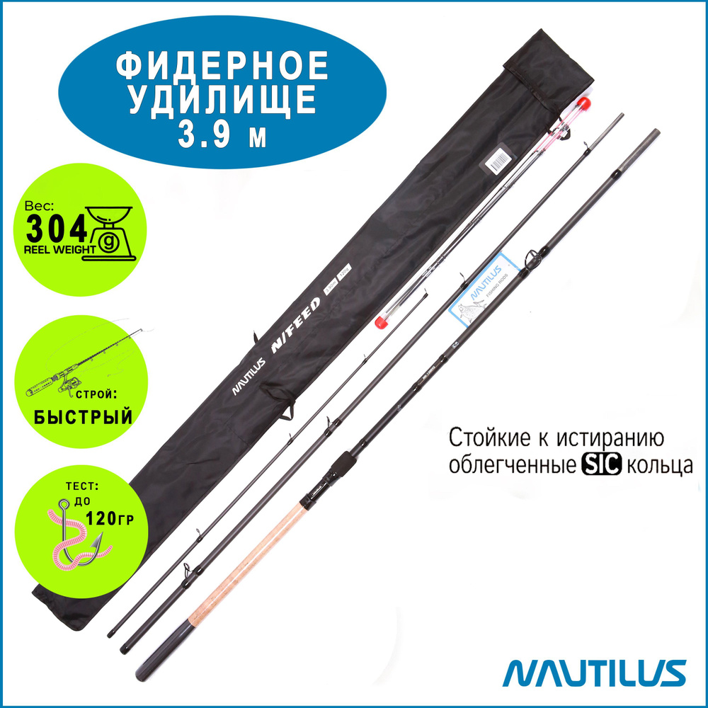 Удилище Nautilus N/Feed 390см 120гр NN13MHQ #1