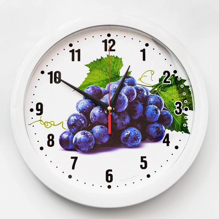 Часы настенные Соломон кухня, "Виноград", плавный ход, диаметр 28 см  #1