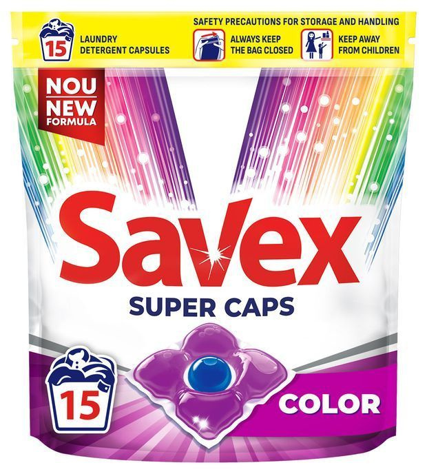 Капсулы для стирки цветного белья Savex Color, 15 шт #1