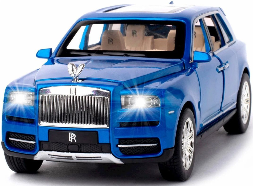 Металлическая машинка игрушка 1:24 Rolls-Royce Cullinan (Роллс-Ройс Куллинан) 20 см, инерционная, свет, #1