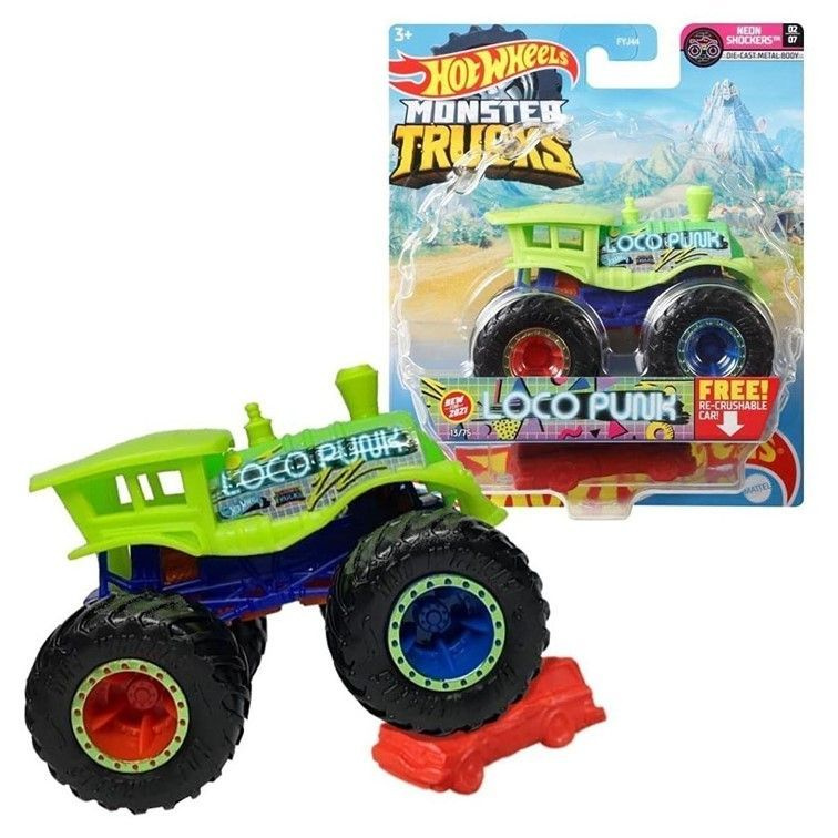 GTH88 Машинка металлическая игрушка Hot Wheels Monster Trucks Монстр трак коллекционная модель LOCO PUNK #1