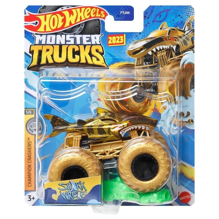 HLR97 Машинка металлическая игрушка Hot Wheels Monster Trucks Монстр трак коллекционная модель SHARK #1