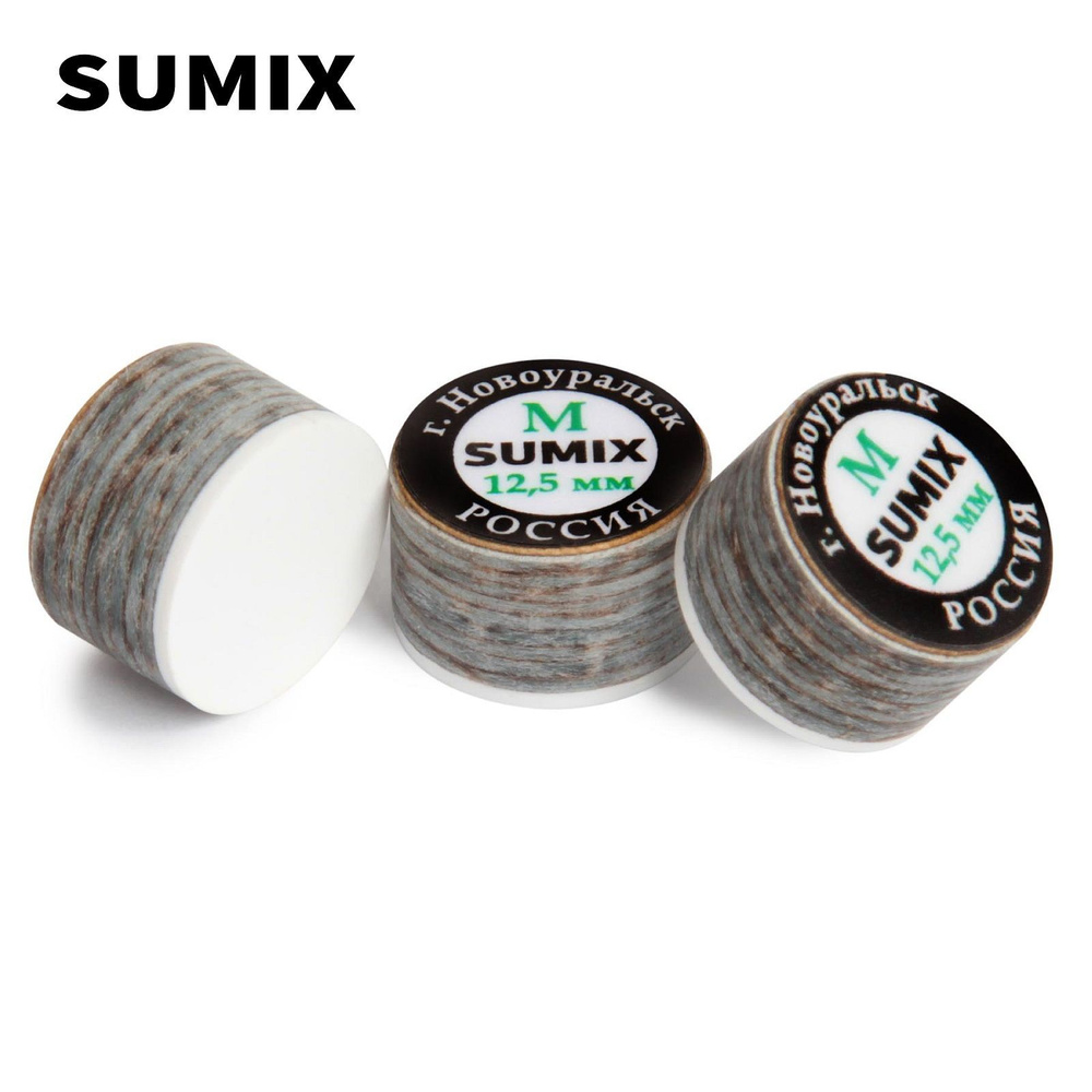 Наклейка для кия Sumix 12,5 мм Medium с фиброй, многослойная, 1 шт.  #1
