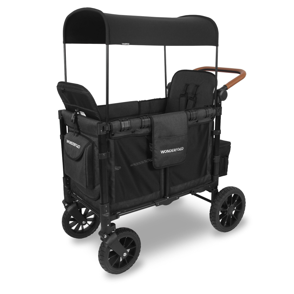 Коляска WONDERFOLD двухместная Luxe Stroller Wagon Volcanic Black Black Frame #1