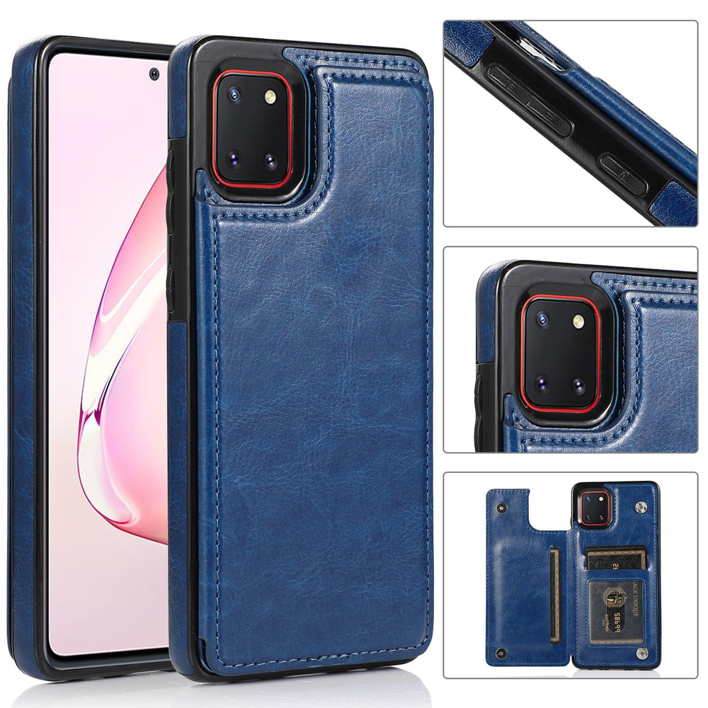Кожаный чехол для Samsung Galaxy A81 / Note 10 Lite с отделением для ...
