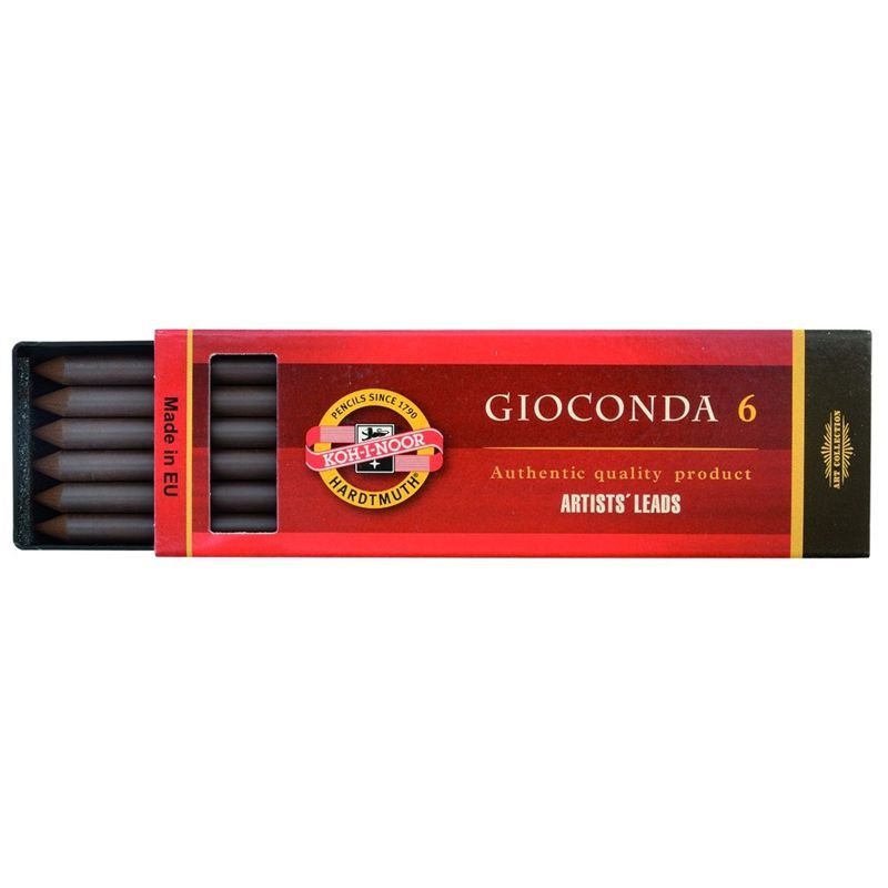 Сепия Koh-I-Noor "Gioconda", коричневая темная, стержень, 5,6мм, 6шт., пластик короб  #1