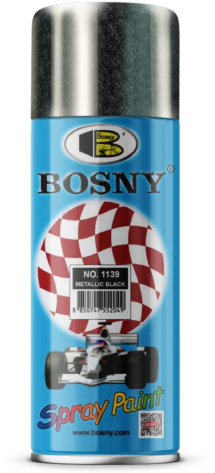 Bosny Аэрозольная краска Быстросохнущая, Глянцевое покрытие, 0.52 л, 0.3 кг, черный  #1