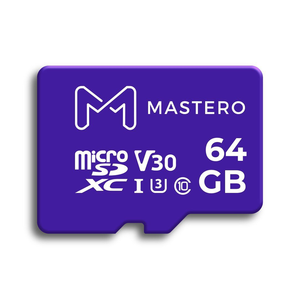 Карта памяти 64Gb microSDXC Mastero Class 10 UHS-I U3 V30 A1 + адаптер (MB-64-MSD) #1