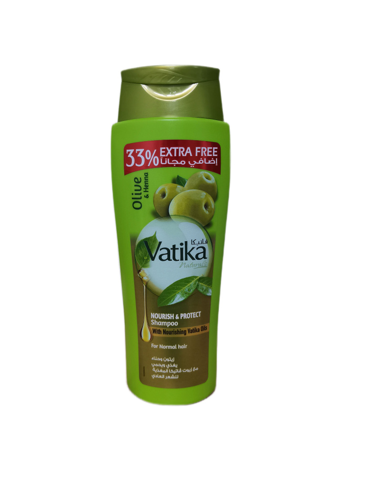 Dabur Vatika Шампунь ОЛИВА И ХНА питание и защита Дабур Ватика / OLIVE AND HENNA, 400+132 мл в подарок #1