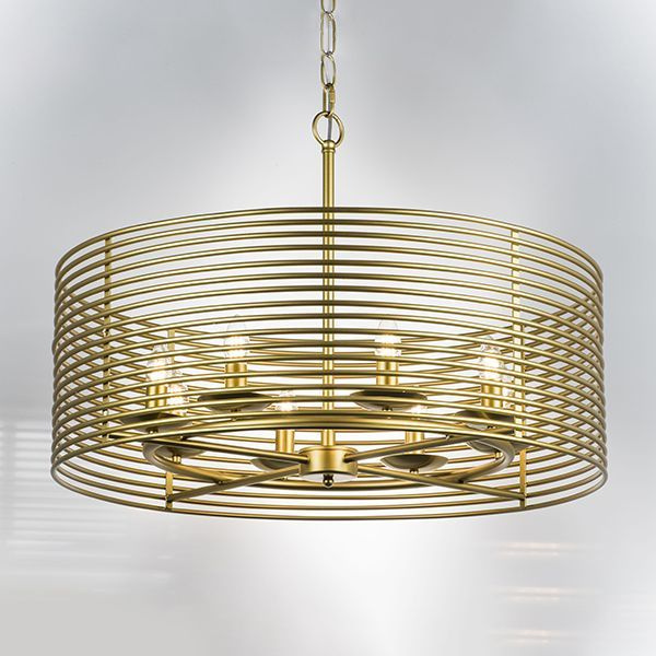 Люстра потолочная подвесная Lightstar ZETA, 8 лампочек E14, цвет золото  #1