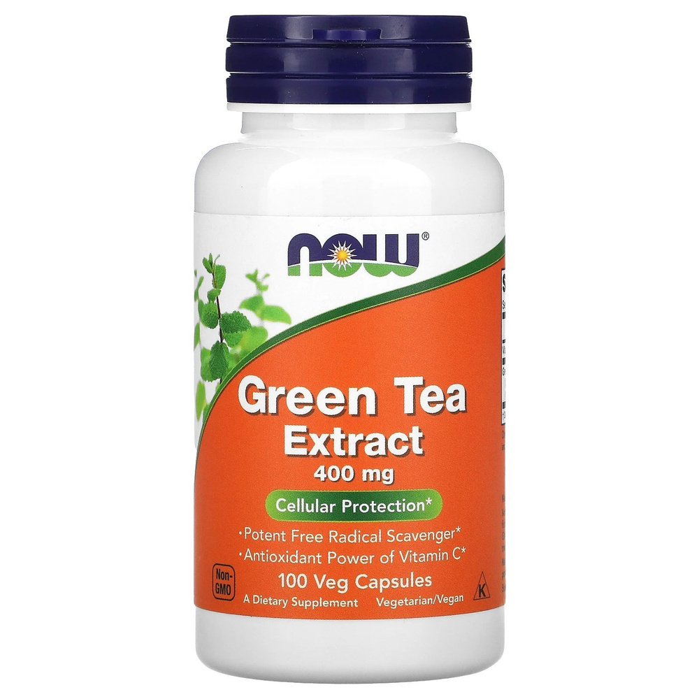 Экстракт зеленого чая NOW Green tea extract 400 мг, витамин С, 90 вегетарианских капсул  #1