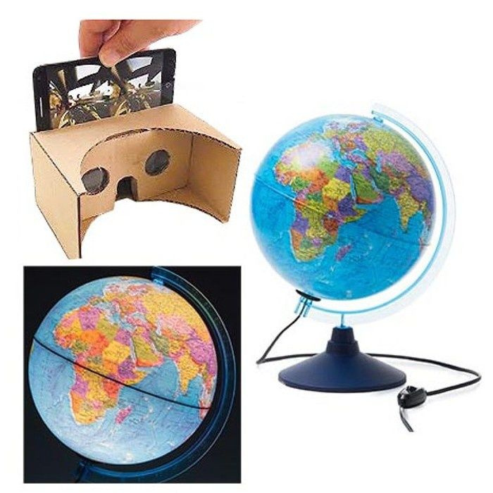 Глобус интерактивный Globen Политический, d 210 мм, с подсветкой, работает от батареек (INT12100295) #1