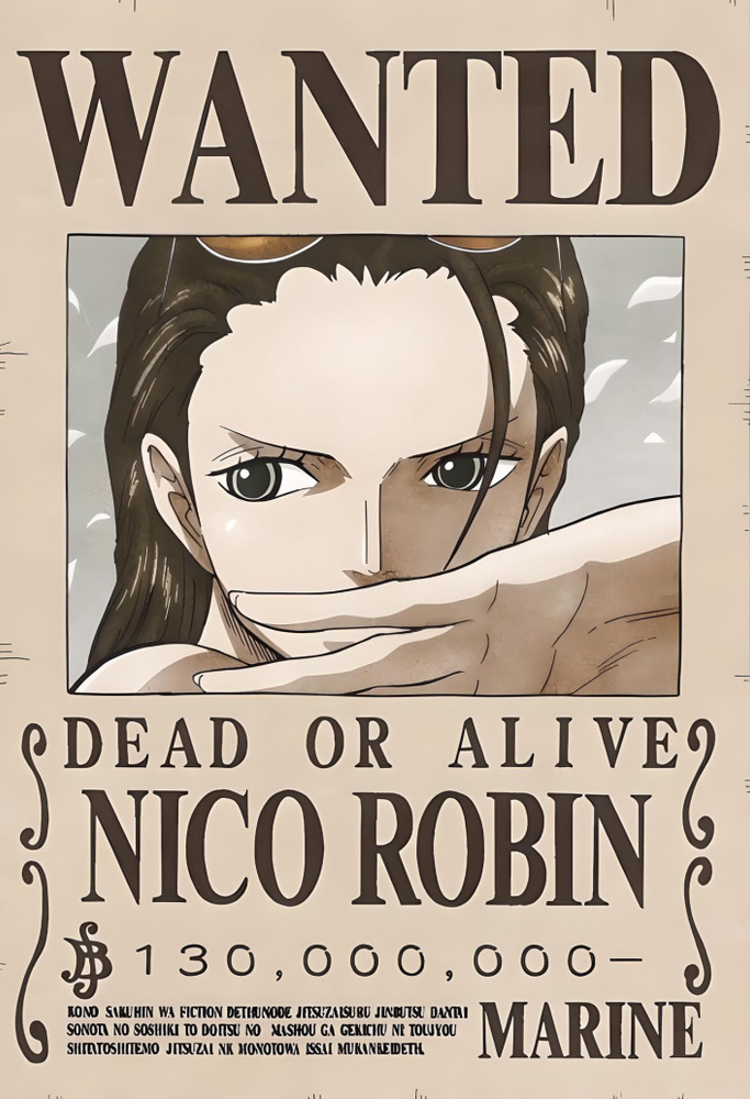 Постер Плакат One Piece Ван Пис Розыскные Листовки Wanted Nico Robin  #1