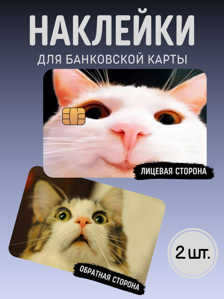 Наклейка на банковскую карту МЕМ Котик #1