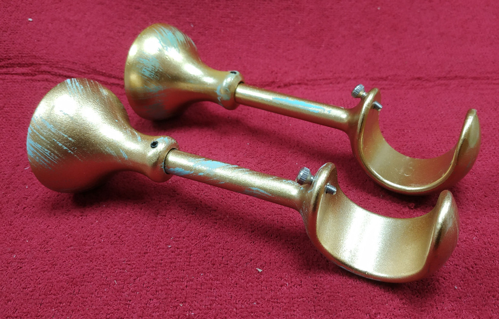 2 шт - Металлические кронштейны для круглого карниза Ф40 мм, цвет ...