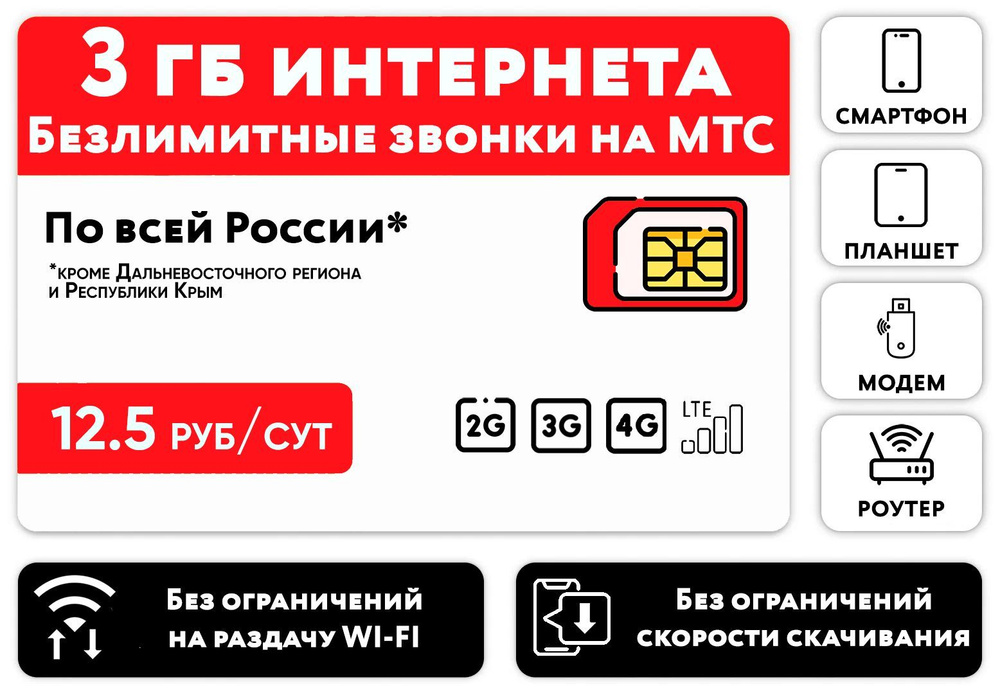 Мтс симка для роутера с безлимитным интернетом