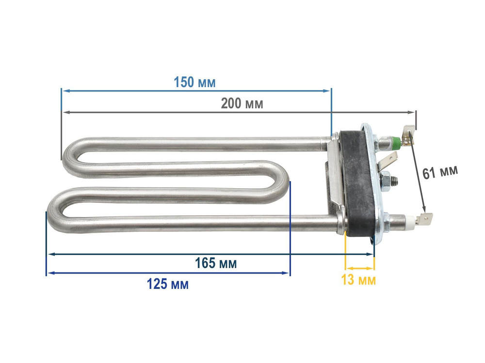 Тэн для стиральной машины Indesit, Ariston, 1700W прямой с отверстием под датчик, L170 мм, 094715  #1