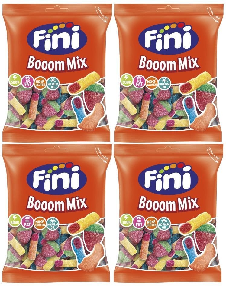 Жевательный мармелад Fini Sour Boom Mix, 90г x 4шт. Фини Кислый микс  #1