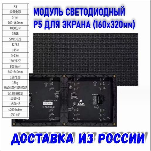 Светодиодный экран Модуль для светодиодного экрана (шаг пикселя P5) комнатный  #1