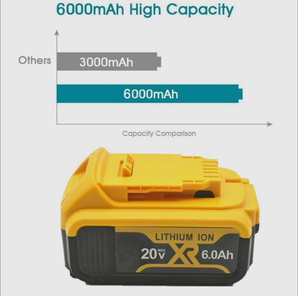 1 АКБ 6Ah 20V 60V для электроинструментов Dewalt литий-ионные аккумуляторы DCB606 DCB609 DCB205 DCB204 #1