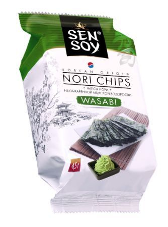 Чипсы Нори Sen Soy "Wasabi" из морской капусты 4,5г *18 шт. #1