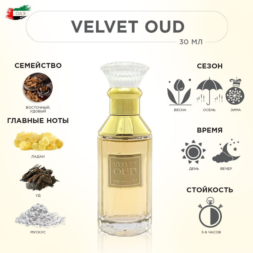 LATTAFA VELVET OUD, Парфюмерная вода женская, 30 мл #1