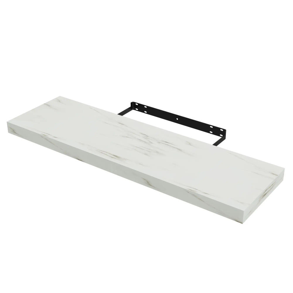 Полка мебельная прямая "Leviate" 800x235x38 мм, МДФ, цвет Белый Мрамор. Классическое решение для хранения #1