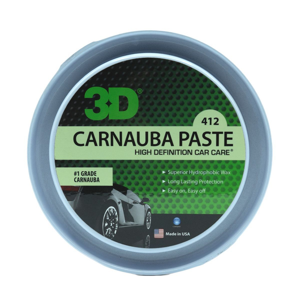3D Воск карнаубы с усилением блеска и глубины цвета Carnauba Paste Wax Paste 327г 412  #1